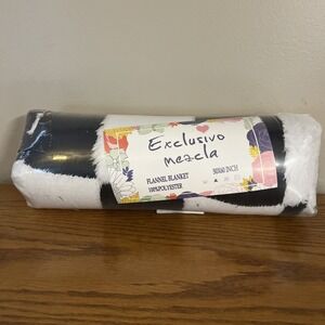 Checkered Black White Throw Blanket, Super Soft and Warm Fluffy Fleece 50"x60"‎